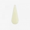 2 breloques sequins goutte laiton émaillés blanc  27x10mm