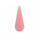 2 breloques sequins goutte émaillés rose dragée 27x10mm