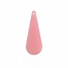 2 breloques sequins goutte émaillés rose dragée 27x10mm