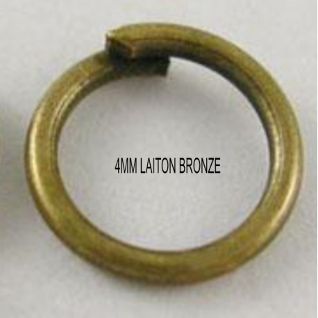 100 anneaux de jonction laiton bronze 4mm