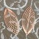 4 Estampes filigrane laiton rose gold goutte  40x15mm
