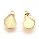 10 breloques coquillage acier or 12x7.5mm