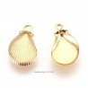 10 breloques coquillage acier or 12x7.5mm