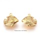 4 breloques poisson  acier inoxydable or 17x17x6mm