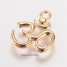 4 breloques OHM laiton or 15x13x1mm