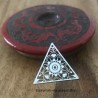 2 Estampes 25mm triangle  laiton plaqué argent