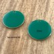 2 sequins rond laiton émaillés vert  20mm
