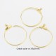 4 boucles d'oreille acier or 34x31mm