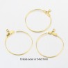 1paire  boucles d'oreille acier or 34x31mm