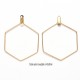 4 boucles d'oreille créole acier or hexagonale 40x30mm