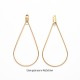 2 boucles d'oreille acier inoxydable or goutte 48x23mm