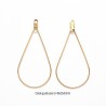 2 boucles d'oreille acier inoxydable or goutte 48x23mm