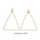 4 Boucles d'oreille acier or triangle 49x35mm