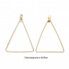 4 Boucles d'oreille acier or triangle 49x35mm