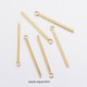6 breloques batons rectangle acier or 28x1.5mm