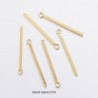 6 breloques batons rectangle acier or 28x1.5mm