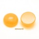 2 Cabochons rond fond plat jade jaune 10mm