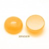 2 Cabochons rond fond plat jade jaune 10mm