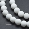 10 perles jade ronde blanche givrée 10mm