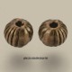 20 perles intercalaire rondes striée couleur bronze 4mm