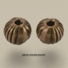 20 perles intercalaire rondes striée couleur bronze 4mm