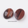 1 Cabochon pierre naturelle oeil de tigre rouge 18x25mm