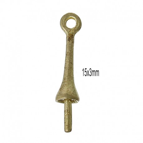 10 bélières clou  bronze 15x3mm