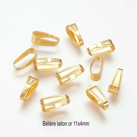 30 bélières laiton or 11x4mm