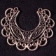 4 connecteurs chandelier demi-lune argenté 33x39mm