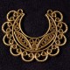 2 connecteurs chandelier demi-lune bronze 33x39mm