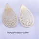 2  Estampes goutte 42x26mm  laiton or 24kt papillon