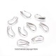 4 boucles d'oreille laiton plaqué argent 16x3mm