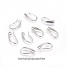 4 boucles d'oreille laiton plaqué argent 16x3mm