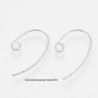 3 paires crochet oreille laiton plaqué argent platine  23x16mm