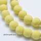 10 Perles jade ronde aspect givrée 8mm jaune