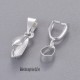 10 bélières laiton argent silver clair 20x7mm