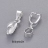 10 bélières laiton argent silver clair 20x7mm