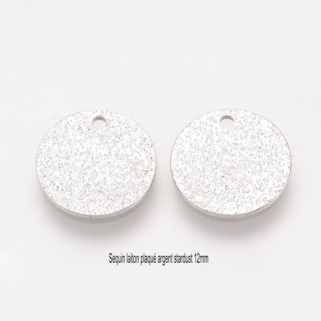 6 sequins laiton plaqué ronds stardust 12mm