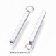 10 breloques bâtons rectangle acier inoxydable 18x1,5mm