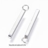 10 breloques bâtons rectangle acier inoxydable 18x1,5mm