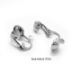 4 Boucles d'oreille clip zinc platine 17x12mm