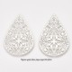 2 Estampes 40x26mm laiton goutte plaqué platine
