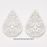 2 Estampes 40x26mm laiton goutte plaqué platine