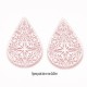 4 estampes filigrane laiton goutte or rose 40x26mm