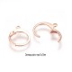 6 Boucles d'oreille dormeuse créole  acier or rose 14x12mm