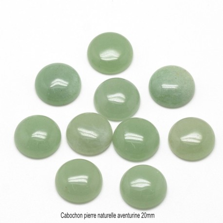 1 cabochon pierre gemme naturelle non teintée aventurine 20mm
