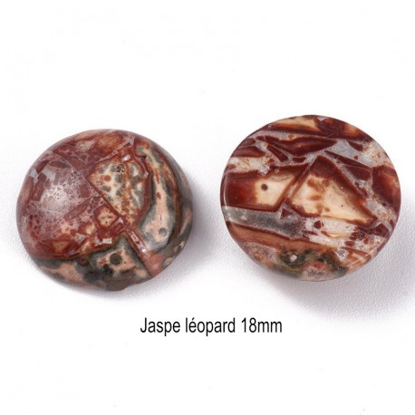 1 cabochon pierre naturelle jaspe léopard 18mm
