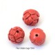 2 perles fleur cinabre rouge 13mm