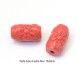 10 perles tube fleur cinabre rouge 15x9mm