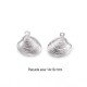 10 breloques palourde acier inoxydable 14x13mm